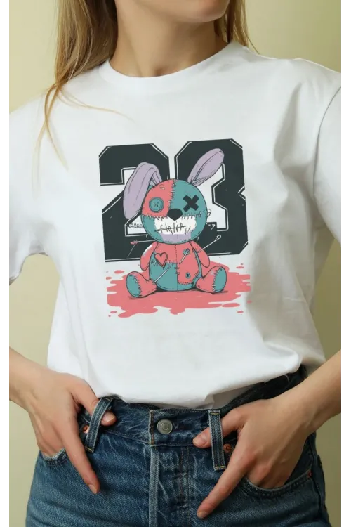Unisex Oversize 24/1 Penye DTF Baskılı Tişört - DTF169