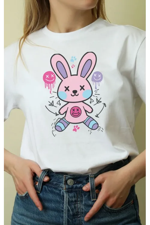 Unisex Oversize 24/1 Penye DTF Baskılı Tişört - DTF170