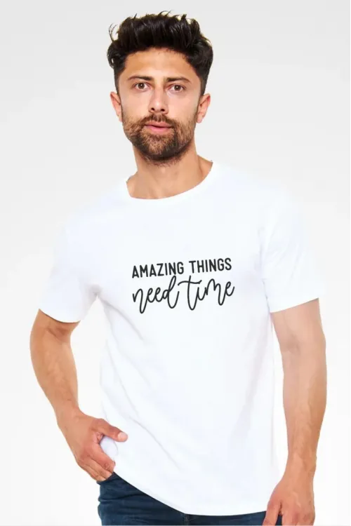 Unisex Oversize 24/1 Penye DTF Baskılı Tişört - DTF196