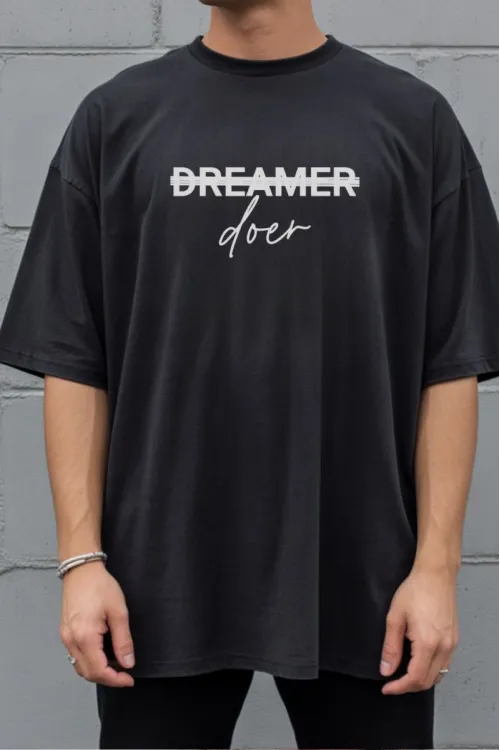 Unisex Oversize 24/1 Penye DTF Baskılı Tişört - DTF292
