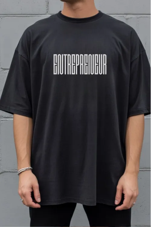 Unisex Oversize 24/1 Penye DTF Baskılı Tişört - DTF297