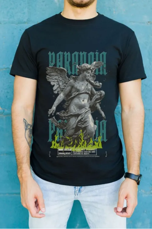 Unisex Oversize 24/1 Penye DTF Baskılı Tişört - DTF93