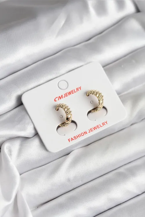 ietaks™ 14K Gold Renk Kaplama CM Kadın Küpe