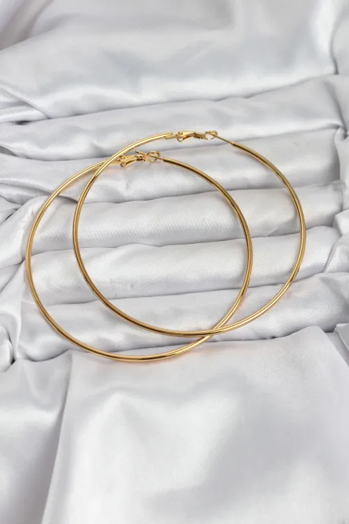 ietaks™ 316L Çelik Gold Renk 75 mm Halka Küpe