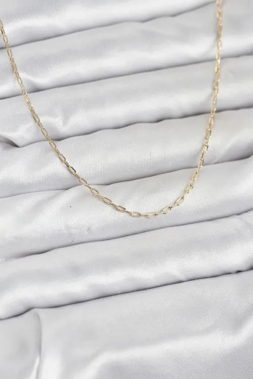 ietaks™ CM 14K Gold Renk Ataç Zincir Model 60 cm Kadın Kolye
