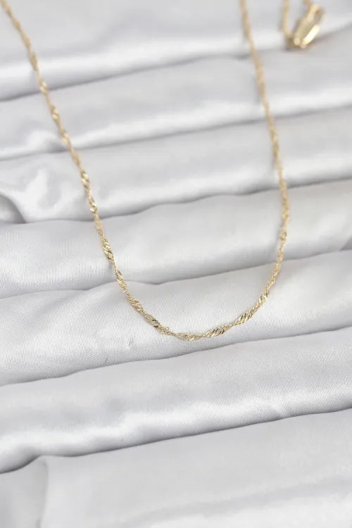 ietaks™ CM 14K Gold Renk Burgu Model 60 cm Kadın Kolye