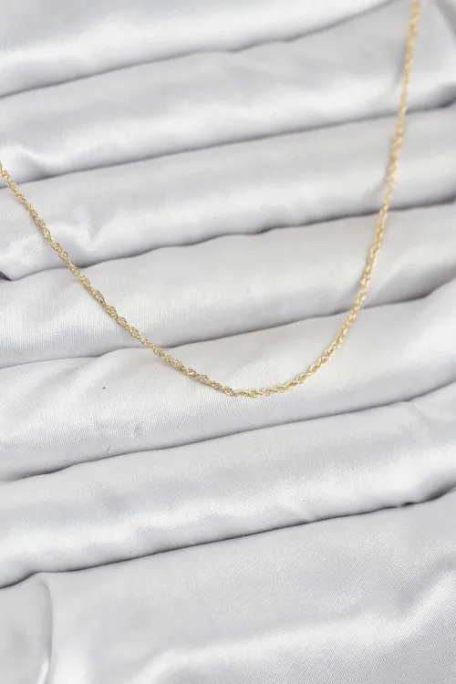ietaks™ CM 14K Gold Renk Burgu Model 60 cm Kadın Kolye