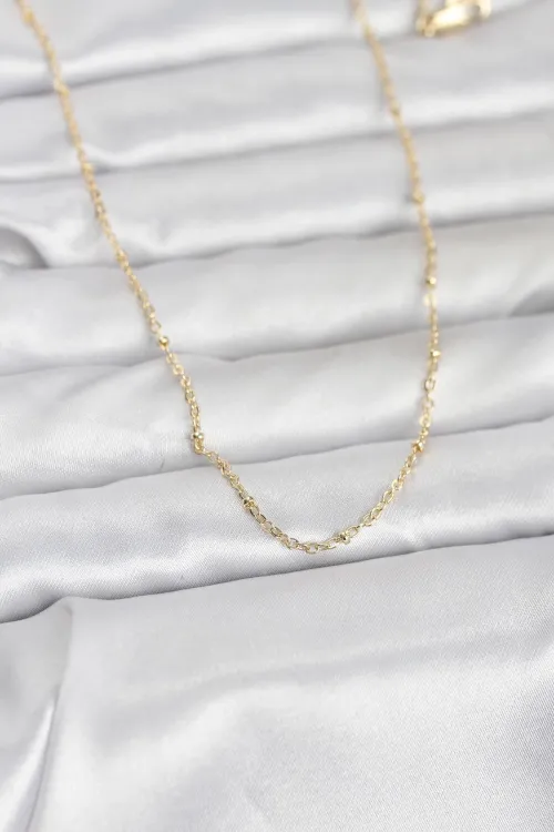 ietaks™ CM 14K Gold Renk Burgu Model 60 cm Kadın Kolye