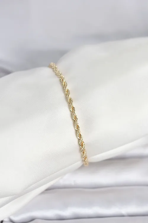 ietaks™ CM 14K Gold Renk Burgu Model Kadın Bileklik
