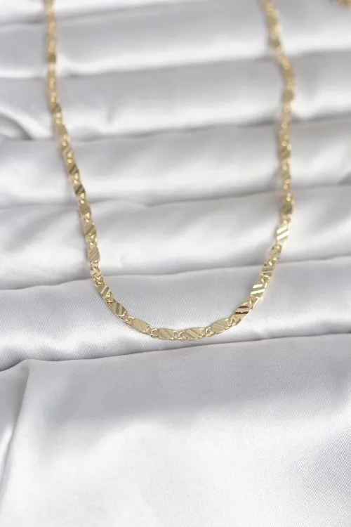 ietaks™ CM 14K Gold Renk Çizgi Lazer Model 60 cm Kadın Kolye