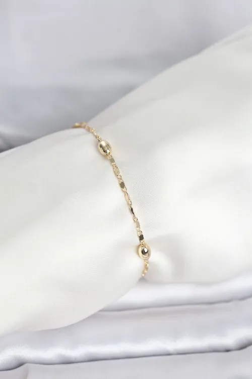 ietaks™ CM 14K Gold Renk Damla Topçuk Model Kadın Bileklik