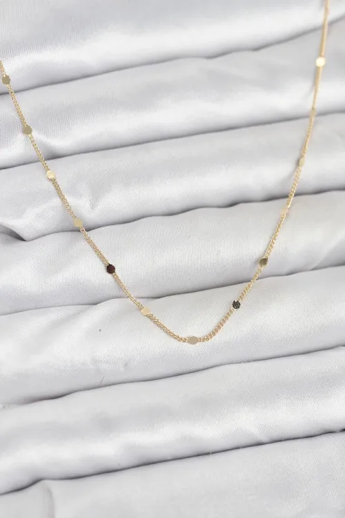 ietaks™ CM 14K Gold Renk Ezme Pul Model 60 cm Kadın Kolye