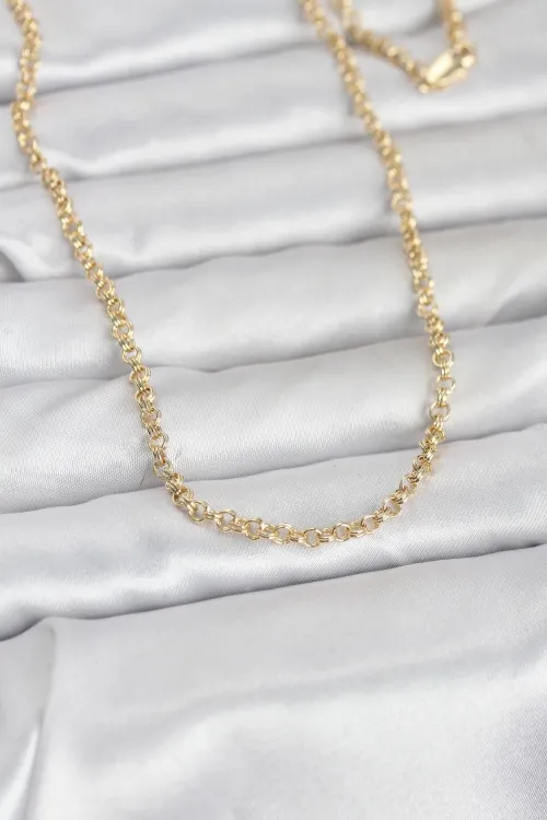 ietaks™ CM 14K Gold Renk Halka Zincir Model 60 cm Kadın Kolye