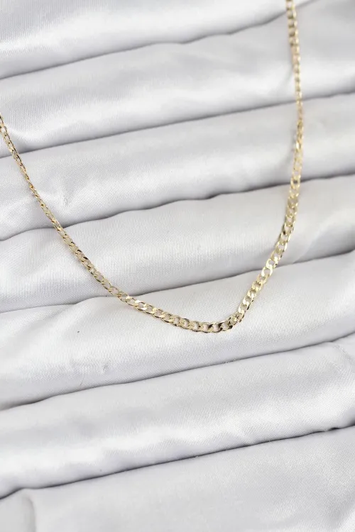 ietaks™ CM 14K Gold Renk Pirinç Zincir Model Kadın Kolye
