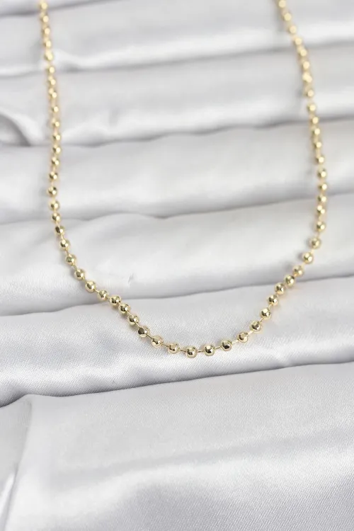 ietaks™ CM 14K Gold Renk Top Zincirli Model 60 cm Kadın Kolye