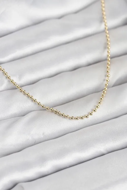 ietaks™ CM 14K Gold Renk Top Zincirli Model 60 cm Kadın Kolye