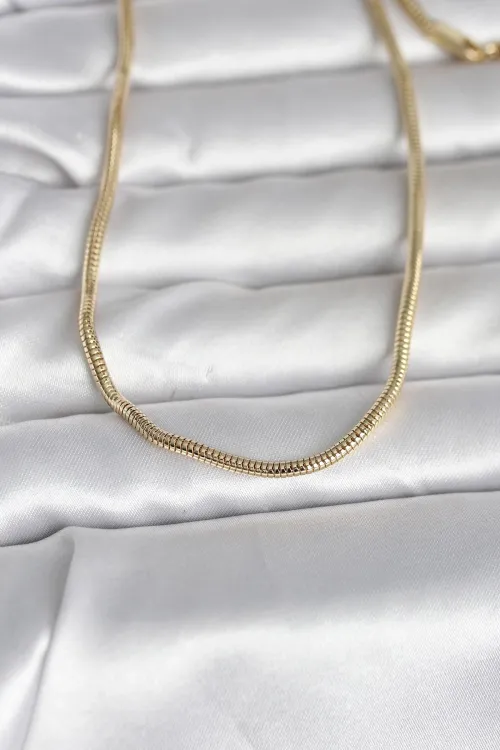 ietaks™ CM 14K Gold Renk Yılan Zincir Model 60 cm Kadın Kolye