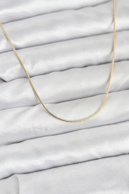 ietaks™ CM 14K Gold Renk Yılan Zincir Model Kadın Kolye