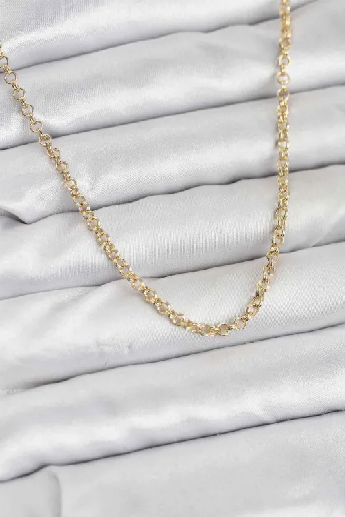 ietaks™ CM Gold Renk Pirinç Halkalı Model Kadın Kolye