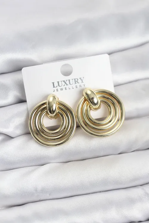 ietaks™ Gold Renk Pirinç Vintage Kadın Küpe