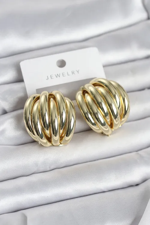 ietaks™ Pirinç Gold Renk Vintage Kadın Küpe