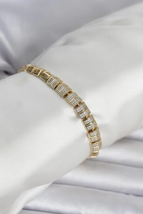 ietaks™ Xuping Zirkon Taşlı Gold Renk Kadın Bileklik