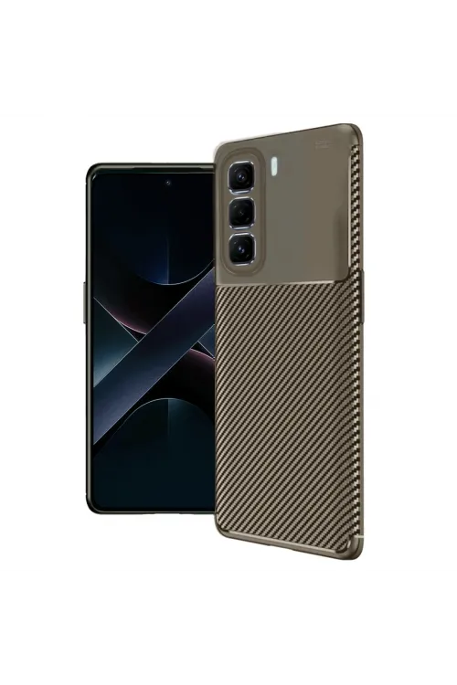 İnfinix Hot 50 Pro Plus 4g Auto Focus Karbon Kapak - Kahverengi