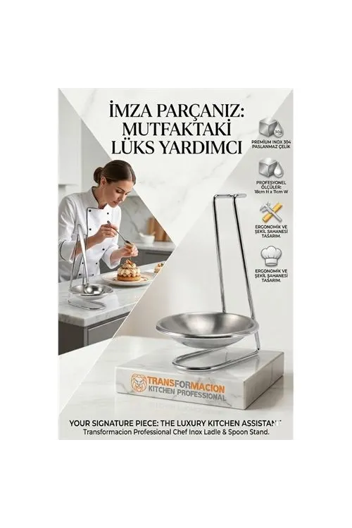 Inox Kepçe Standı - Kaşık Kepçe Standı- Profesyonel Şef Tasarımı 722042