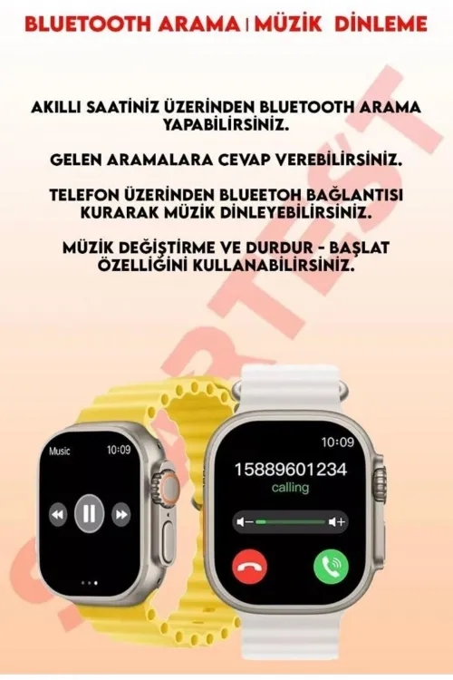 İos Ve Android Uyumlu Akıllı Saat, Nabız Sensörlü, Uyku Takibi, Siyah Silikon Kordonlu