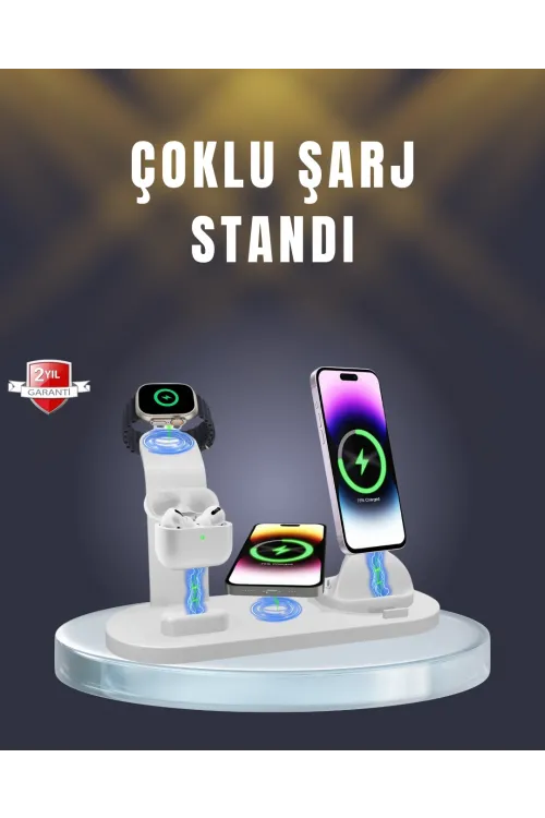 İphone, Airpods Ve Akıllı Saat Uyumlu Çoklu Şarj Cihazı