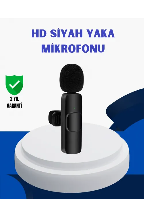 İphone İçin Çift Mikrofonlu Telsiz Yaka Mikrofonu 360 Derece Hd Ses
