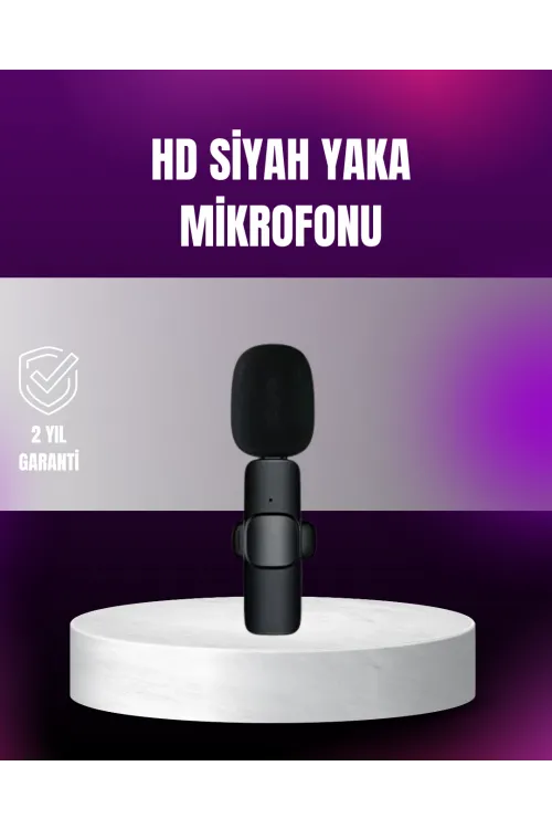 İphone Uyumlu Çift Mikrofonlu Kablosuz Yaka Seti Profesyonel Ses