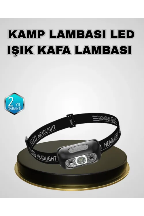 Ipx5 Su Geçirmez Şarjlı Led Kafa Feneri | Hareket Sensörlü, Ayarlanabilir 60° Far