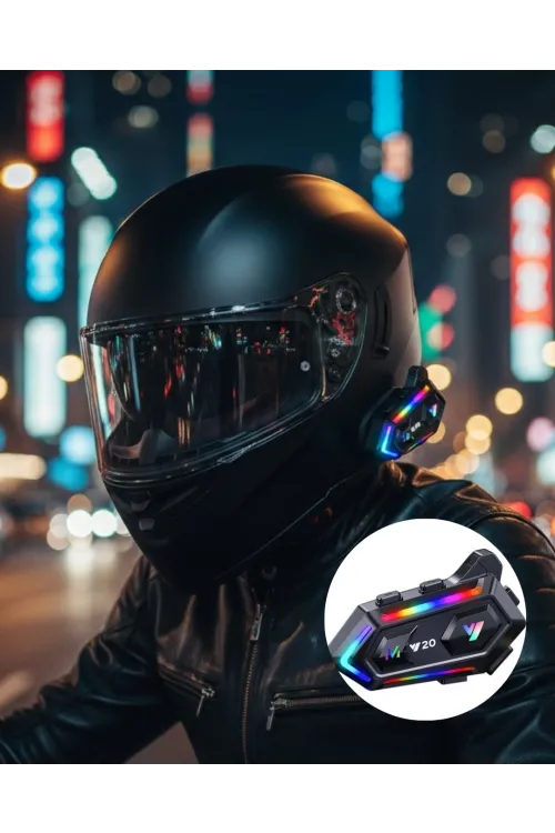 Ipx6 Su Geçirmez Intercom 1000m Bağlantı 1000mah Batarya Rgb Işıklı