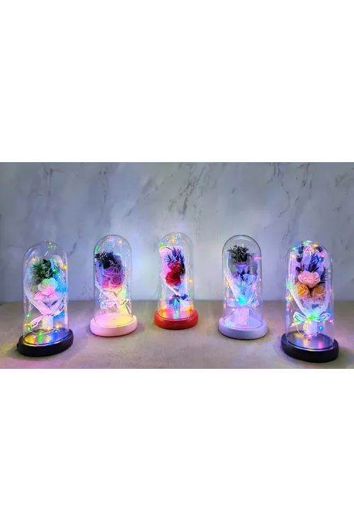 Işıklı Müzikli Romantik Gül Buketi