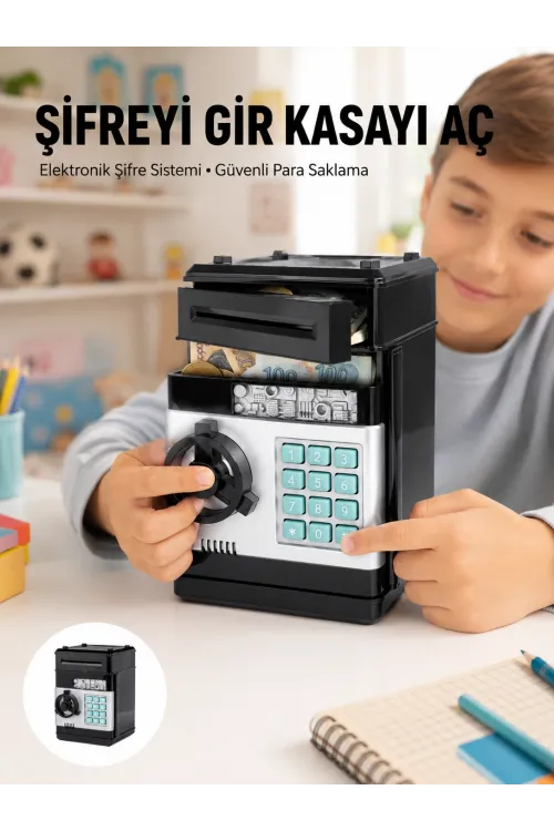 Işıklı Sesli Şifreli Atm Görünümlü Kasa Kumbara
