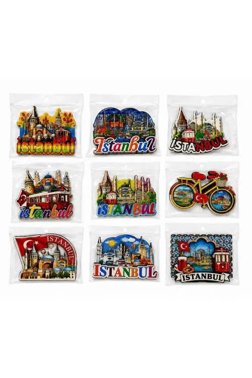 İstanbul Temalı Ahşap Buzdolapı Süsü Magnet