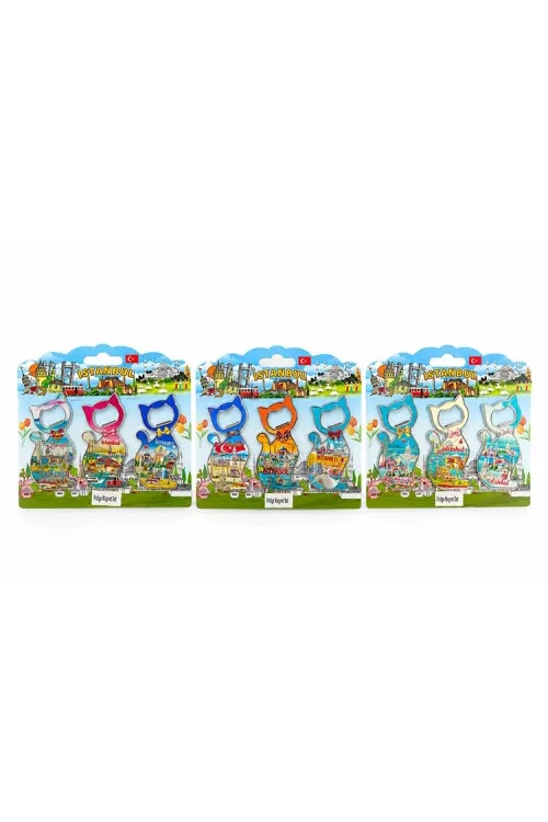İstanbul Temalı Metal Buzdolapı Süsü Magnet 3Lü Set