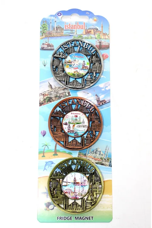 İstanbul Temalı Metal Magnet 3lü Set (1 Adet) Seçenek 1