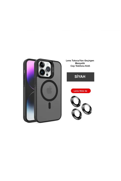 Joko Apple İphone 14 Pro Kılıf Flet Lens Magsafe Kapak - Siyah