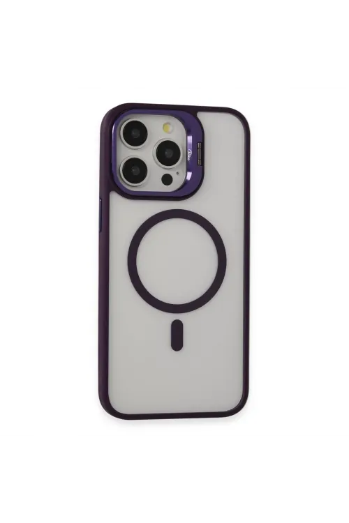 Joko Apple İphone 14 Pro Kılıf Roblox Lens Magsafe Standlı Kapak - Derin Mor