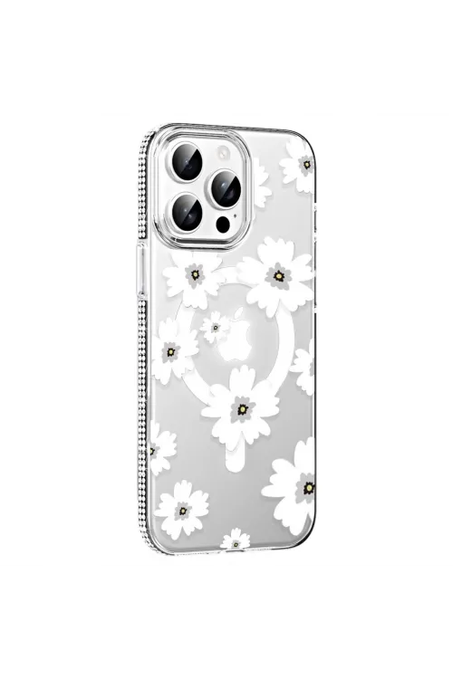 Joko Apple İphone 14 Pro Max Floral Magsafe Kapak - Beyaz