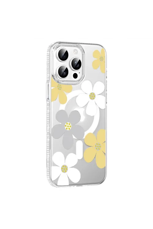 Joko Apple İphone 14 Pro Max Floral Magsafe Kapak - Sarı