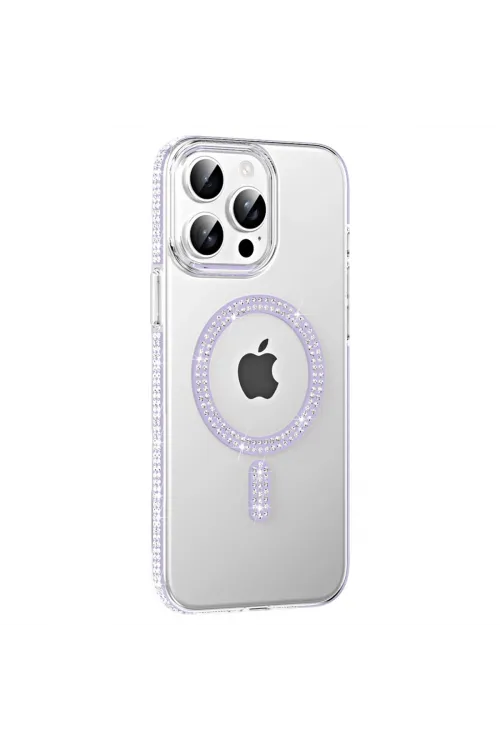 Joko Apple İphone 14 Pro Max Move Taşlı Magsafe Kapak - Lila