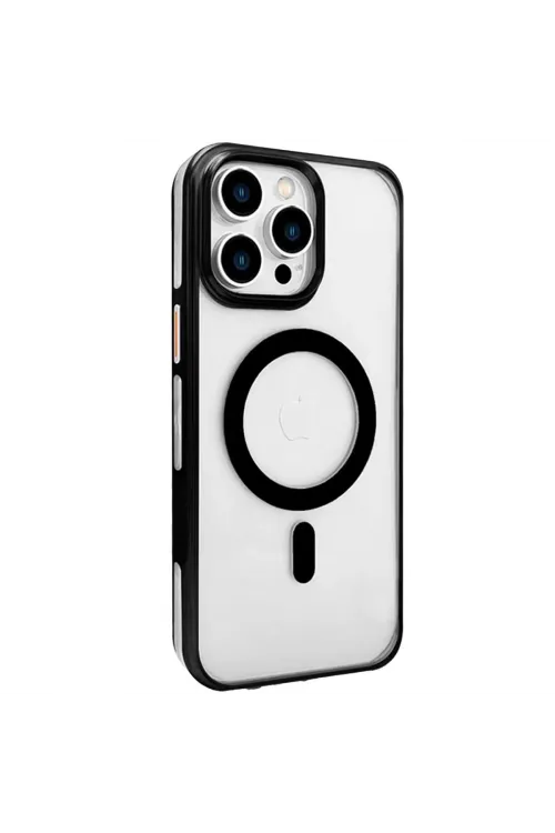 Joko Apple İphone 15 Pro Gleam Pc Sert Magsafe Kılıf - Şeffaf-siyah