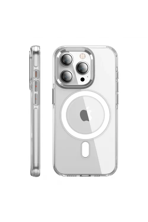 Joko Apple İphone 15 Pro Max Kılıf Crystal Magsafe Kapak - Şeffaf