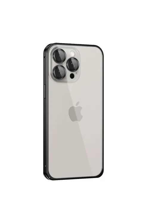 Joko Apple İphone 15 Pro Max Metal Bumper Mat Kapak - Siyah