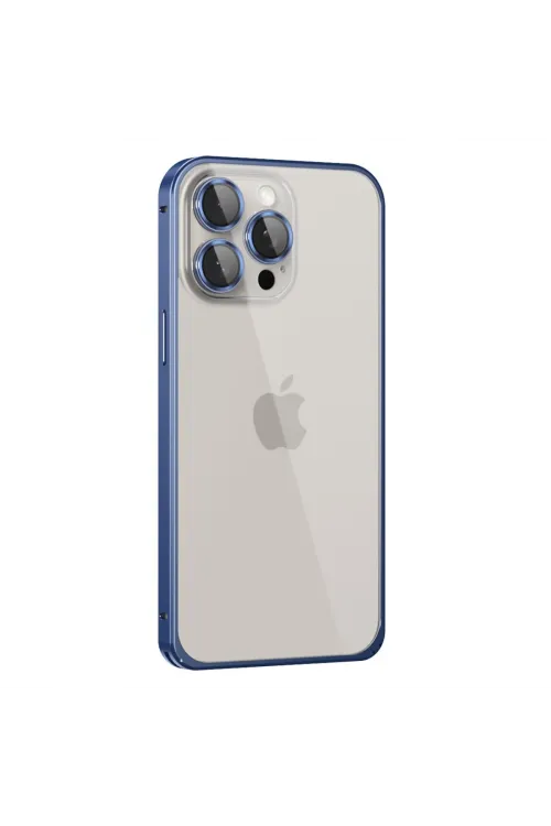 Joko Apple İphone 15 Pro Metal Bumper Mat Kapak - Lacivert