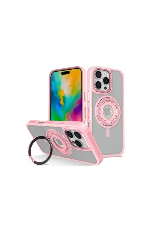 Joko Apple İphone 16 Pro Max Banza Magsafe Standlı Kapak - Pembe