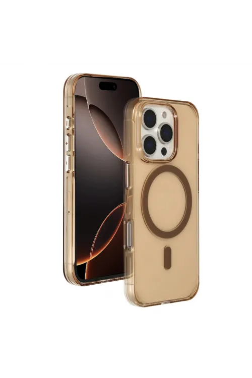Joko Apple İphone 16 Pro Max Gleam Pc Sert Magsafe Kılıf - Şeffaf-gold